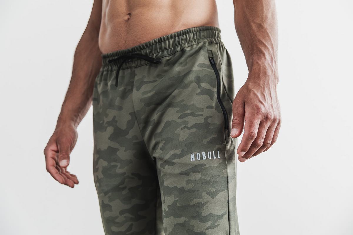 Nobull Men's Joggers Green Camo | Australia (LB9138)